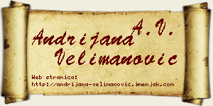 Andrijana Velimanović vizit kartica